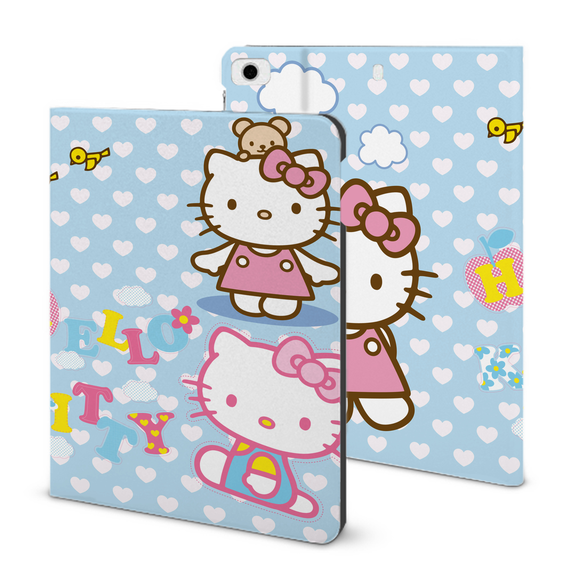 （画像用） Hello Kitty ハローキティ IPad ケース ブック型 PUレザー TPU 耐衝撃 軽量 薄型 ペン収納なし 全面保護 IPad 各モデル対応